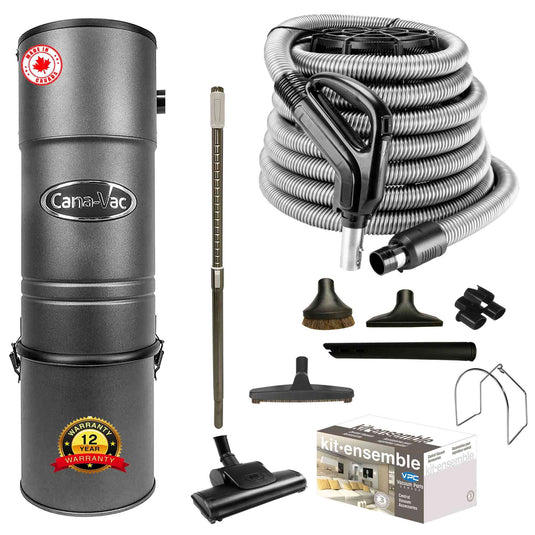Cana-Vac CV687 Central Vacuum with Standard Air Package (Black)
