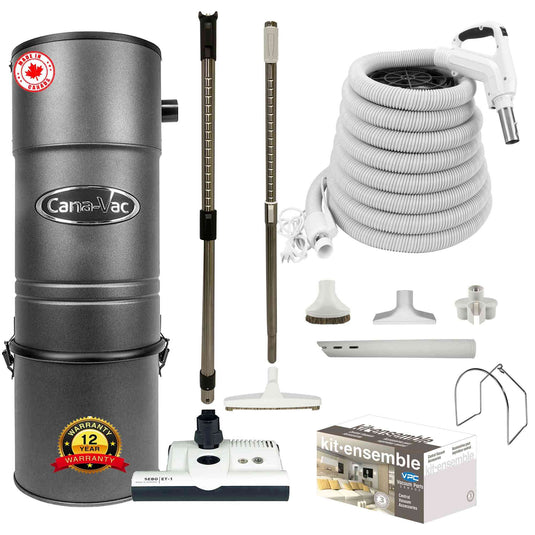 Aspirateur central CanaVac CV687 avec ensemble électrique haut de gamme