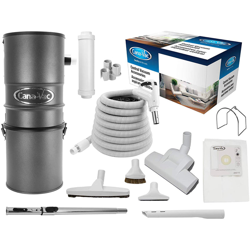 Load image into Gallery viewer, Cana-Vac CV700AP Central Vacuum with Rug and Floor Accessory Kit
