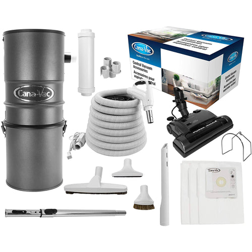 Cana-Vac CV700DP Central Vacuum with LS Power Essentials Package