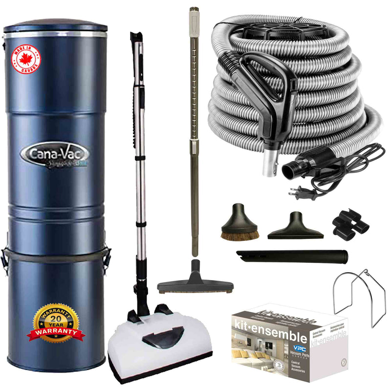 Load image into Gallery viewer, Cana-Vac LS690 Central Vacuum with Deluxe Electric Package (Black)
