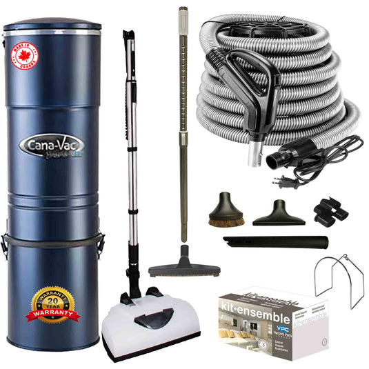 Cana-Vac LS690 Central Vacuum with Deluxe Electric Package (Black)