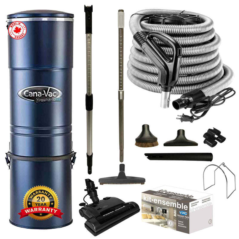 Chargez l&#39;image dans la visionneuse de la galerie, Cana-Vac LS790 Central Vacuum with Standard Electric Package (Black)
