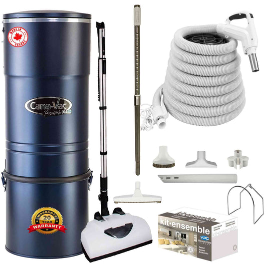 Cana-Vac XLS990 Central Vacuum with Deluxe Electric Package (White)