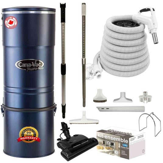 Cana-Vac XLS990 Central Vacuum with Standard Electric Package (White)
