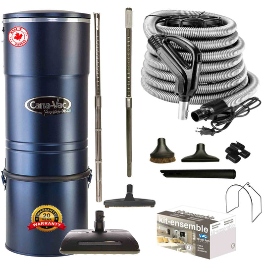 Cana-Vac XLS990 Central Vacuum with Ultra Electric Package (Black)