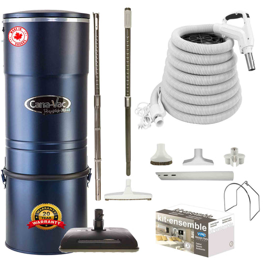 Cana-Vac XLS990 Central Vacuum with Ultra Electric Package (White)