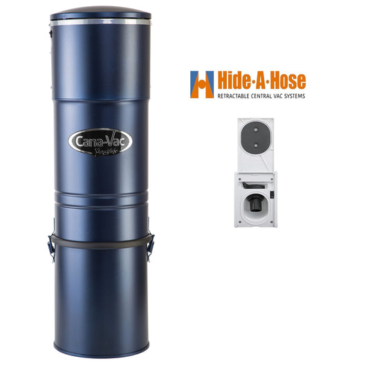 CanaVac LS790 Central Vacuum with Hide-A-Hose Retractable Hose Accessory and Installation Kit (1 Valve)