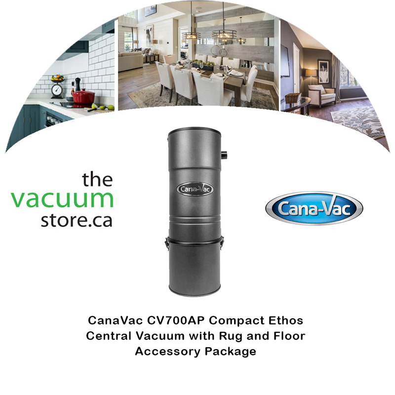 Load image into Gallery viewer, CanaVac CV700AP Compact Ethos Central Vacuum with Rug and Floor Accessory Package
