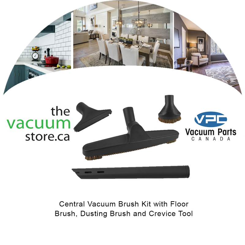 Load image into Gallery viewer, Central Vacuum Brush Kit with Floor Brush, Dusting Brush and Crevice Tool

