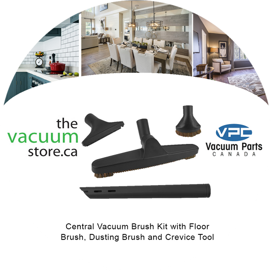 Ensemble de brosse pour aspirateur central avec brosse à plancher, brosse à épousseter et suceur plat