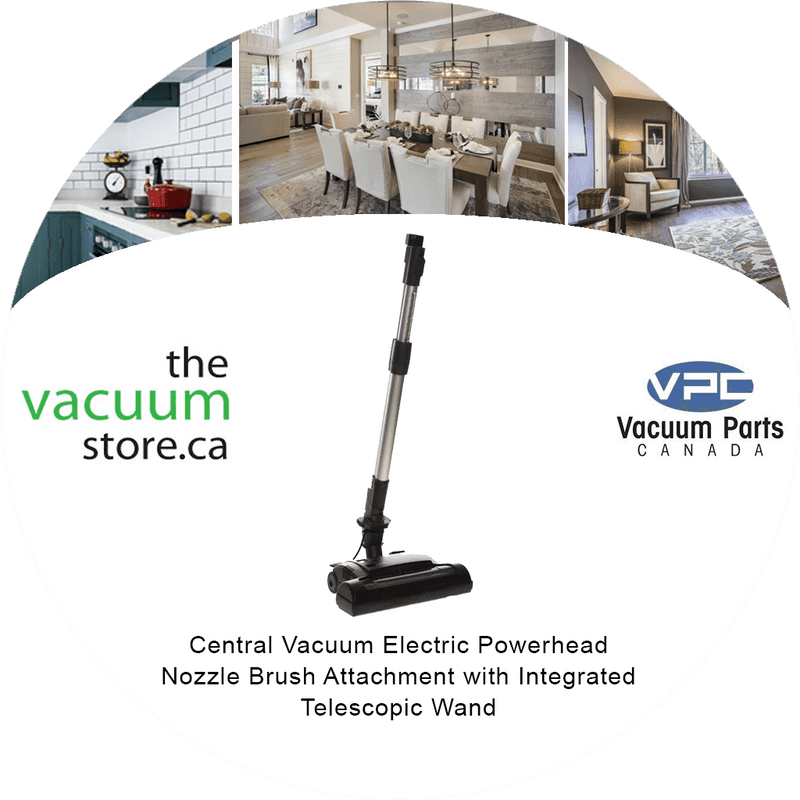 Load image into Gallery viewer, Central Vacuum Electric Powerhead Nozzle Brush Attachment with Integrated Telescopic Wand

