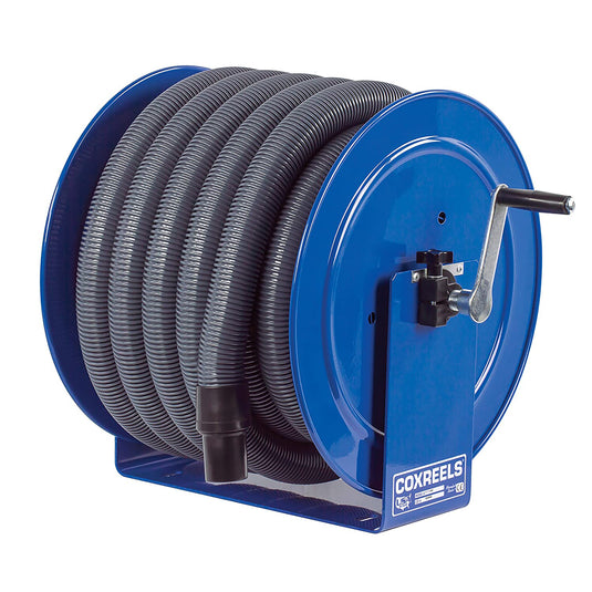 Coxreels V-117H-835 Vacuum Only Direct Crank Rewind Hose Reel | 1 1/2  inches Cuff | 2 inches x 35 inches Hose