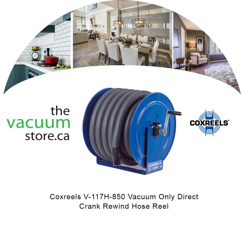 Load image into Gallery viewer, Coxreels V-117H-850 Vacuum Only Direct Crank Rewind Hose Reel
