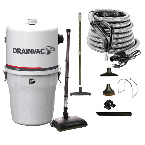 Aspirateur central compact DrainVac S1008 | Moteur de 800 watts d'air | avec groupe électrique Airstream