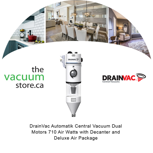 Aspirateur central DrainVac DV2A310-CB Automatik | Deux moteurs 710 watts d'air avec décanteur et ensemble d'air de luxe