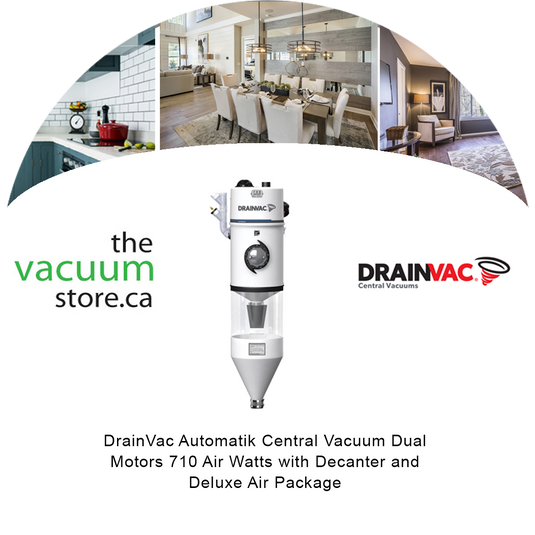DrainVac DV2A310-CB Automatik Central Vacuum | Dual Motors 710 Air Watts with Decanter and Deluxe Air Package