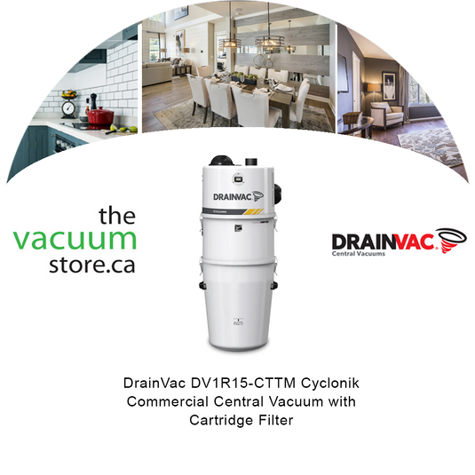 DrainVac DV1R15-CTTM Aspirateur central commercial Cyclonik avec filtre à cartouche