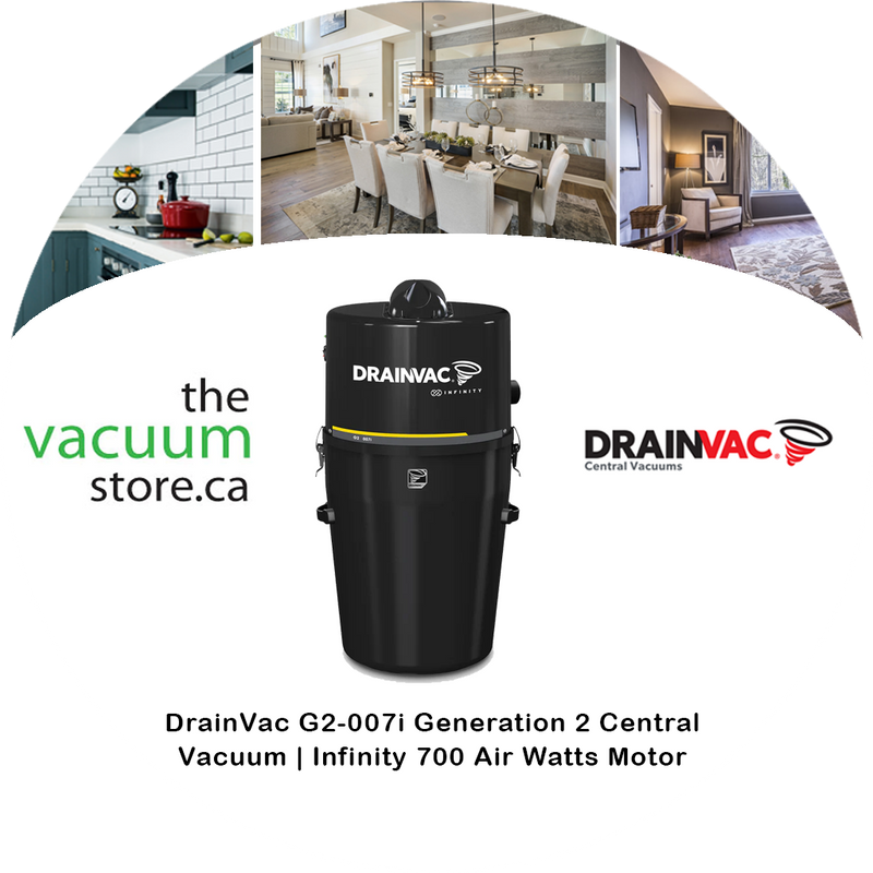 Load image into Gallery viewer, DrainVac G2-007i Generation 2 Central Vacuum | Infinity 700 Air Watts Motor

