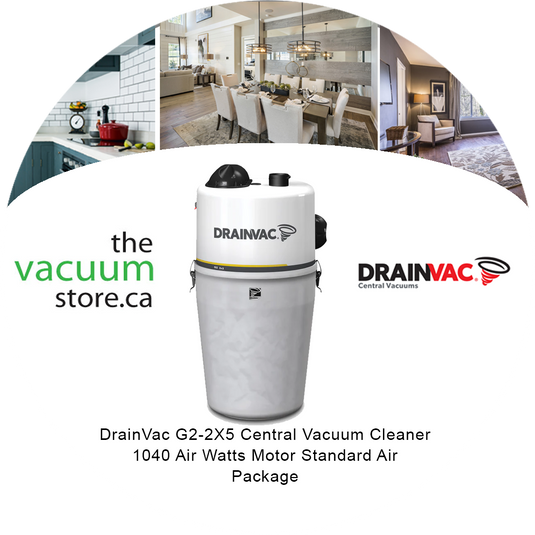 DrainVac G2-2X5 Central Vacuum Cleaner | 1040 Air Watts Motor | Standard Air Package