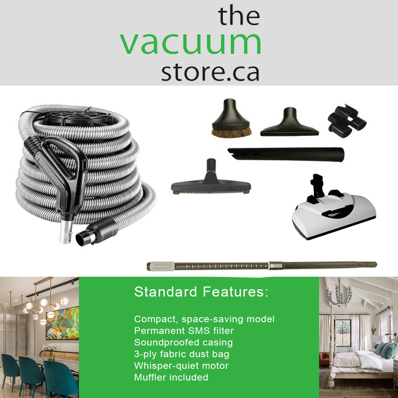 Load image into Gallery viewer, DrainVac G2-2x3 Generation 2 Central Vacuum | Dual Motor 302 Air Watts with Muffler and Wessel Werk EBK360 Electric Package
