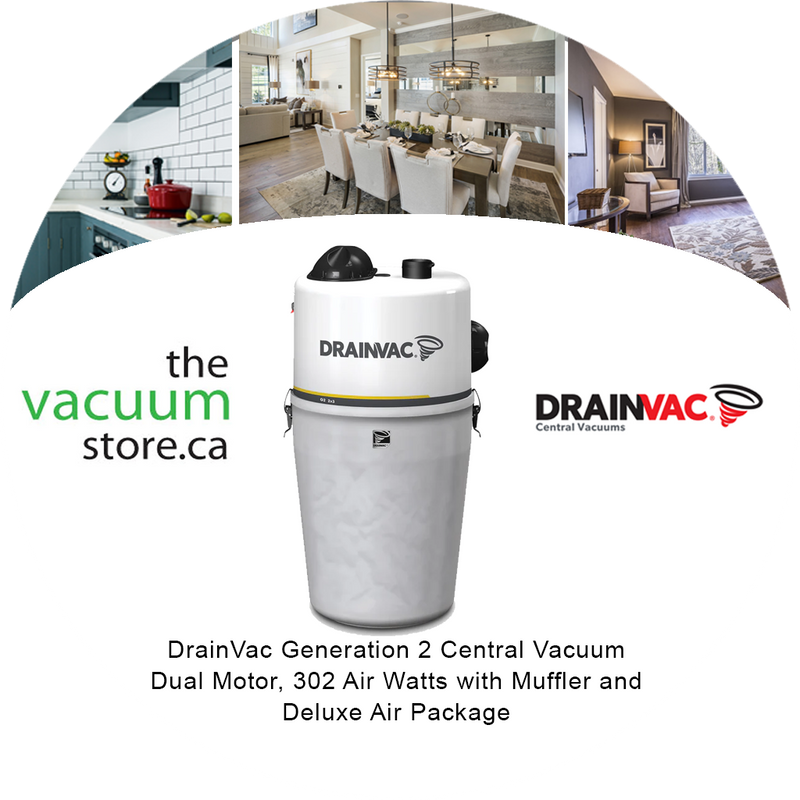 Load image into Gallery viewer, DrainVac G2-2x3 Generation 2 Central Vacuum | Dual Motor, 302 Air Watts with Muffler and Deluxe Air Package
