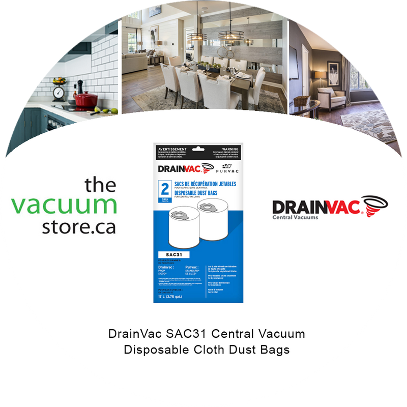 Load image into Gallery viewer, DrainVac SAC31 Central Vacuum Disposable Cloth Dust Bags
