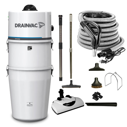 DrainVac Cyclonik Central Vacuum with Wessel Werk EBK360 Electric Package