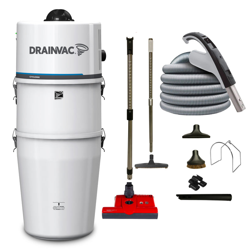 Load image into Gallery viewer, DrainVac Cyclonik Central Vacuum with SEBO ET-1 Electric Package
