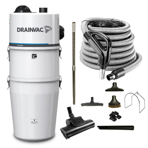 DrainVac Cyclonik Central Vacuum with Deluxe Air Package