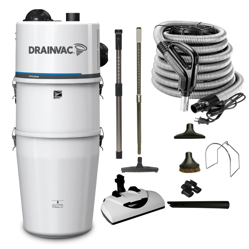 Chargez l&#39;image dans la visionneuse de la galerie, DrainVac Cyclonik Central Vacuum with Wessel Werk EBK360 Electric Package
