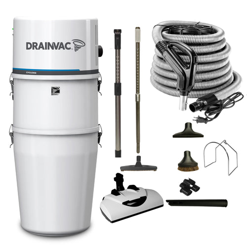 DrainVac Cyclonik Residential Central Vacuum with Wessel Werk EBK360 Electric Package