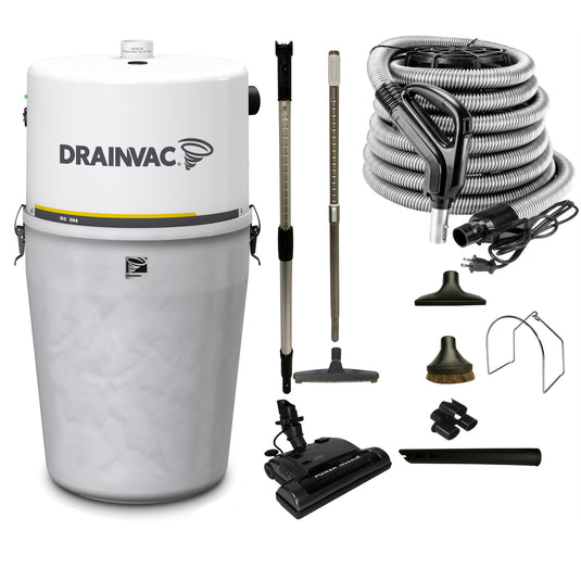 DrainVac G2-008 Central Vacuum with 800 Air Watts and Standard Electric Package