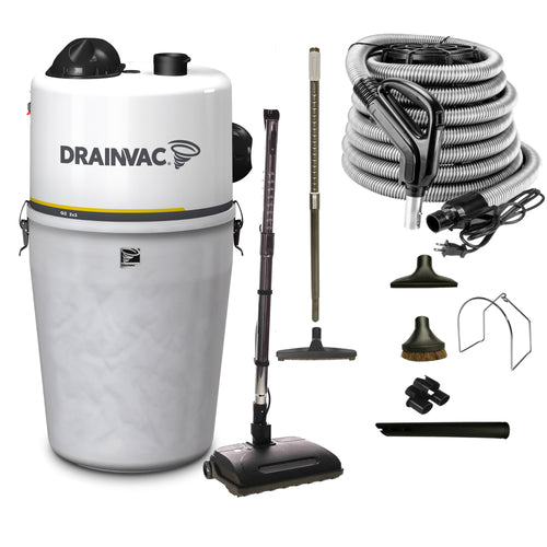 DrainVac G2-2x3 Generation 2 Central Vacuum - 2x302 AW with Muffler and Outside Exhaust Vent and Airstream Electric Package