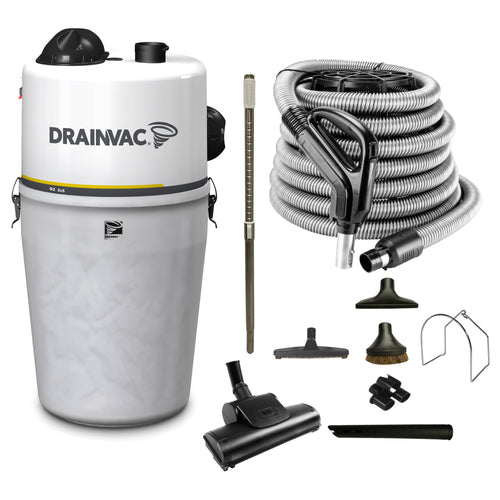 If you are looking for a powerful central vacuum system for cleaning large homes, this twin motor central vacuum is a great choice for you. This unit has two 520 air watt motors that provide excellent suction power for cleaning surfaces up to 8,500 square feet. Plus, its soundproof design and large container (9 gallons / 41 liters) reduce noise during cleaning and eliminate the need for frequent emptying.