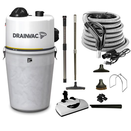 DrainVac G2-2x5 Residential Central Vacuum with Wessel Werk EBK360 Electric Package