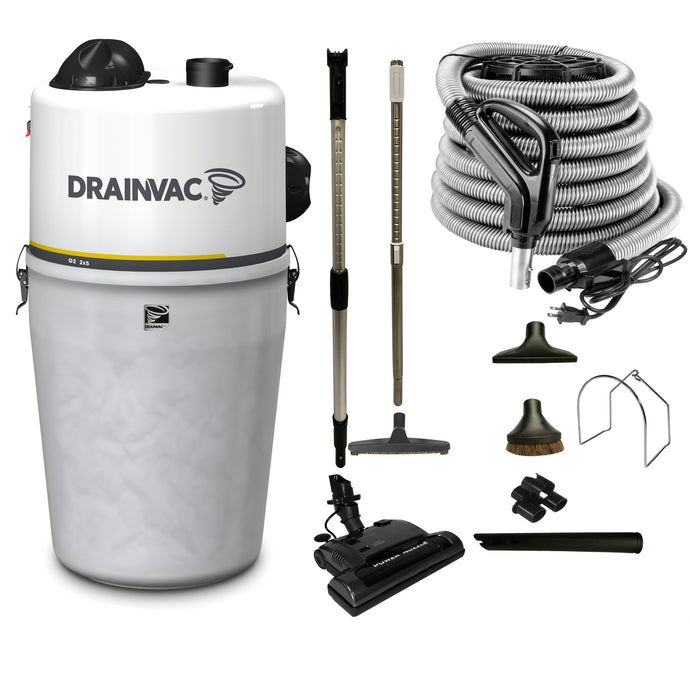 This twin-motor central vacuum offers great suction power (2 x 520 AW). It has a sound-proof feature and a large capacity (9 gallons / 41 liters) container. The semi-transparent canister indicates when the bag is full. It is specially designed to clean surfaces up to 8,500 square feet.