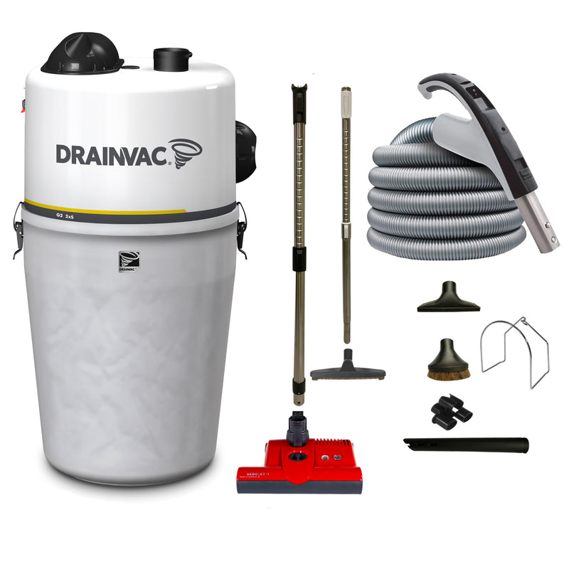 Load image into Gallery viewer, If you are looking for a powerful central vacuum system that can clean a large home, this two-motor central vacuum is a great choice for you. This unit generates immense suction power with two 520 AW motors, allowing it to easily clean surfaces up to 8,500 square feet.
