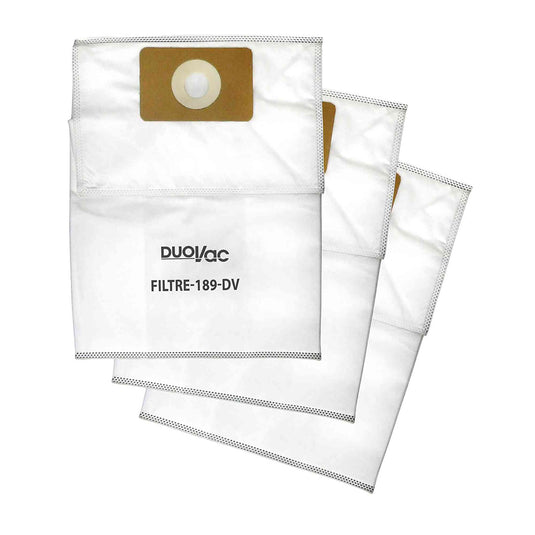 DuoVac Central Vacuum DV-189 HEPA Bags for Air 10 and Simplici-T - Pack of 3