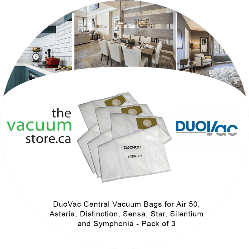 Load image into Gallery viewer, DuoVac Central Vacuum Bags for Air 50, Asteria, Distinction, Sensa, Star, Silentium and Symphonia - Pack of 3
