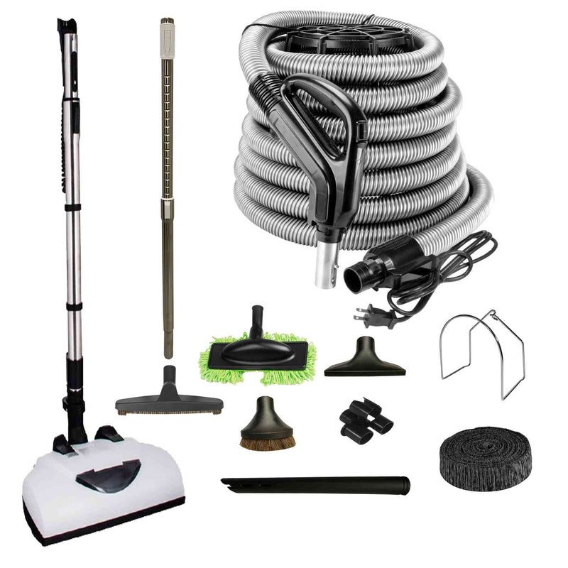 Load image into Gallery viewer, Wessel-Werk Central Vacuum Accessory Kit with EBK360 Electric Powerhead and Bonus Tools - Black
