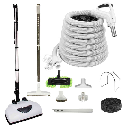 Wessel-Werk Central Vacuum Accessory Kit with EBK360 Electric Powerhead and Bonus Tools - White