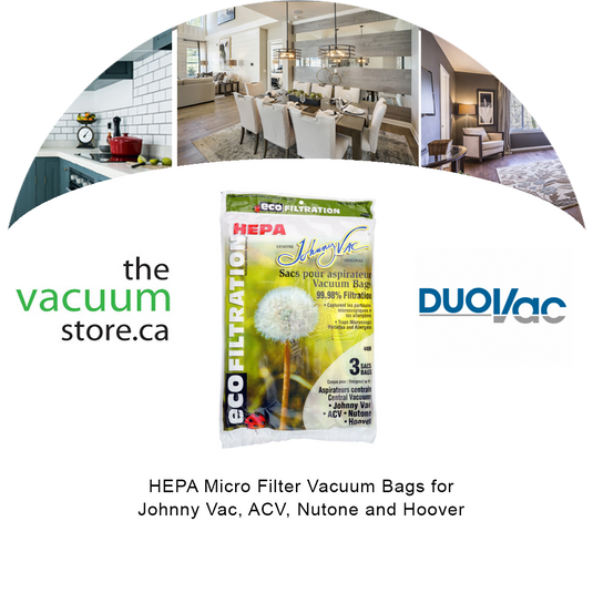 HEPA Micro Filter Vacuum Bags for Johnny Vac, ACV, Nutone and Hoover