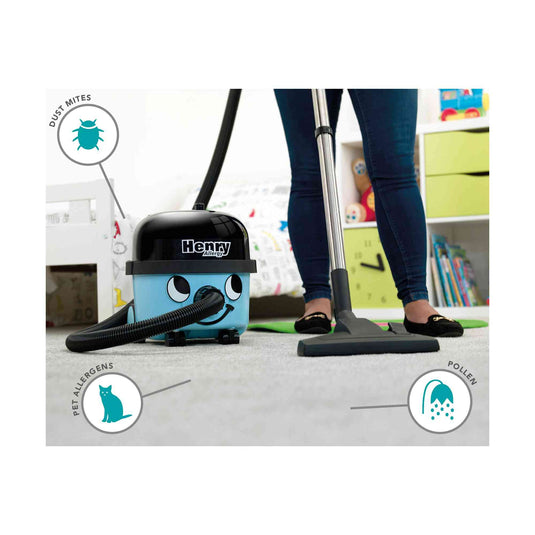 Numatic Henry Allergy Canister Vacuum - Protects against dust mites, pet allergens and pollen