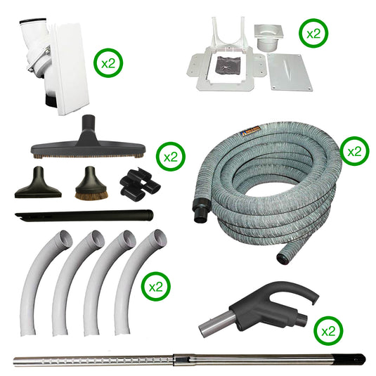 DrainVac S1008 Central Vacuum with Hide-A-Hose Installation Kit (2 Valves)