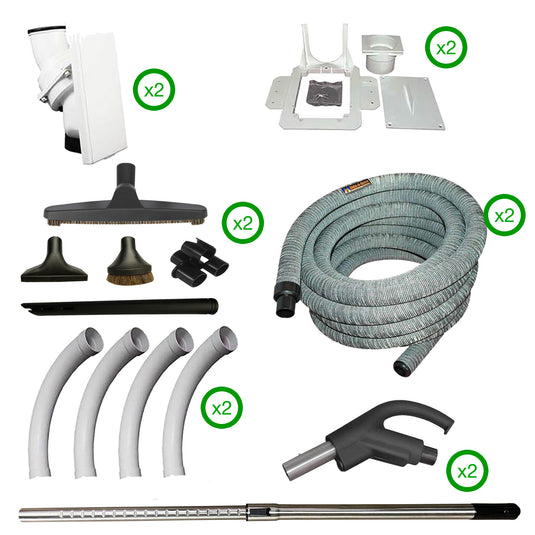 DrainVac G2-008 Central Vacuum with Hide-A-Hose Installation Package (2 Valves)