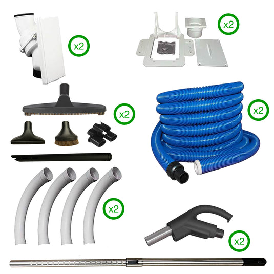 DrainVac S1008 Central Vacuum with Hide-A-Hose Installation Kit (2 Valves)