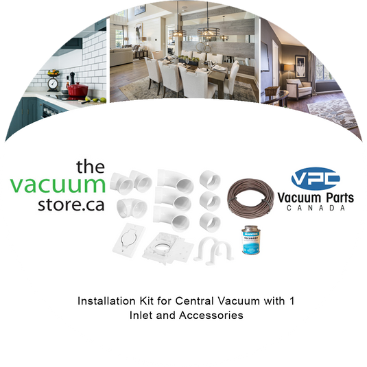 Installation Kit for Central Vacuum with 1 Inlet and Accessories