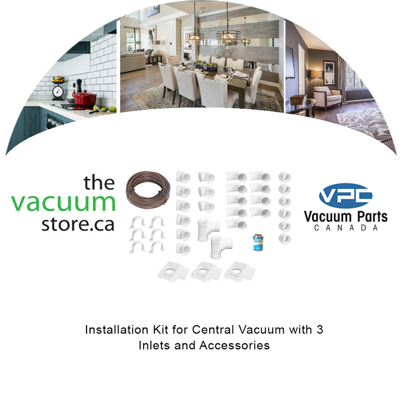 Load image into Gallery viewer, Installation Kit for Central Vacuum with 3 Inlets and Accessories
