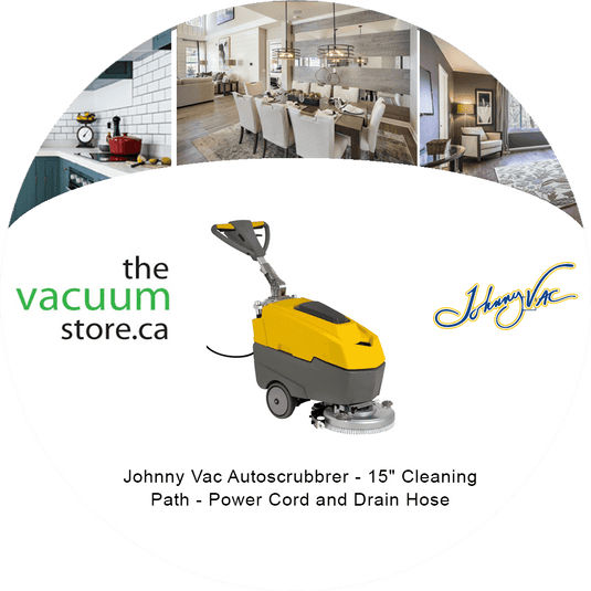 Johnny Vac Autoscrubbrer - 15" Cleaning Path - Power Cord and Drain Hose
